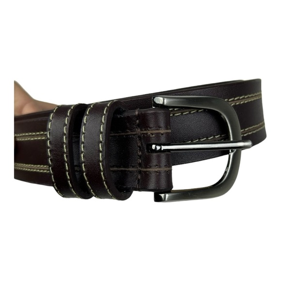 BELT‎ MASTER Men’s Genuine Italian Leather Belt Brown Size 46 - Picture 3 of 11